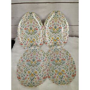 The Farmhouse Rachel Ashville Melamine Floral Oval Egg Plates Set Of 4‎